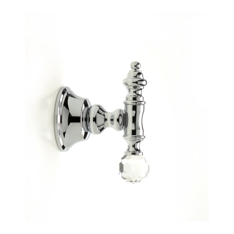 StilHaus SL13-08 Robe Hook, Chrome, Brass with Crystal